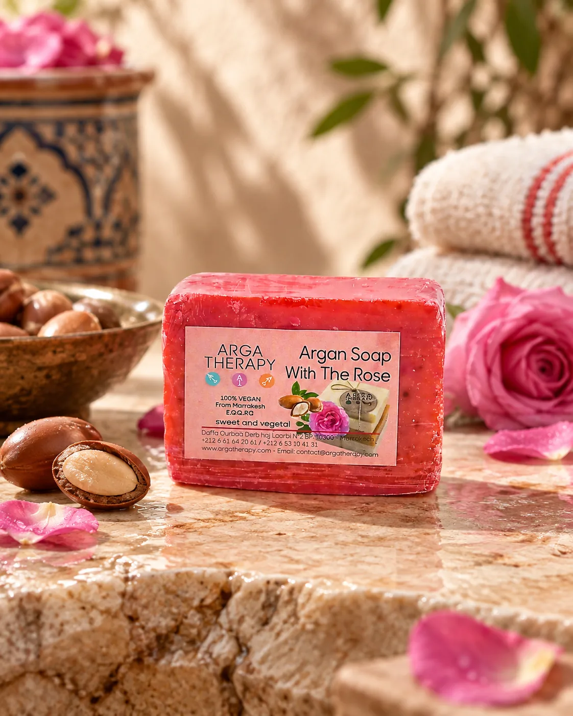 Argan soap with rose