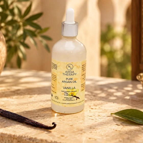 Huile d&rsquo;argan &agrave; l&rsquo;extrait de vanille