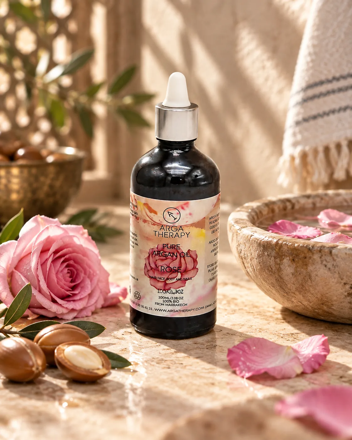 Arganolie met rozenextract